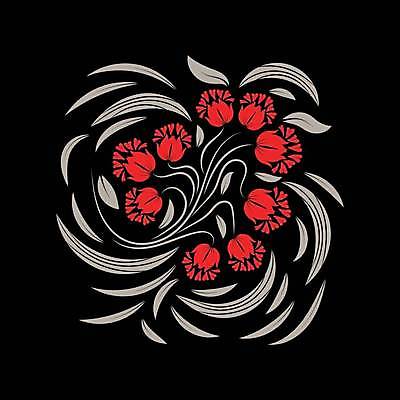 EPS 해외이미지 디자인 꽃 잎 일러스트 미술 사람없음 빨간색 화려 민화 해외일러스트 식물 컬러 컨셉 문화예술 그림 파일형식 벡터 이미지허브