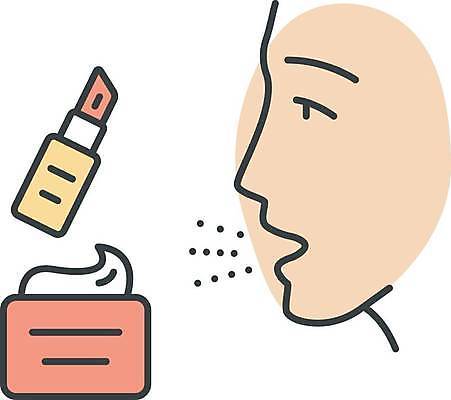 EPS 해외이미지 일러스트 사람없음 화장품 얼굴모양 알레르기 해외일러스트 모양 얼굴 뷰티 질병 파일형식 벡터 이미지허브