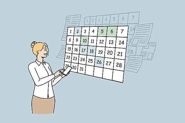 EPS 해외이미지 여자 일러스트 비즈니스 한명 들기 상반신 성인 스마트폰 달력 가리킴 비즈니스우먼 계획 성인여자한명만 해외일러스트 1 컨셉 모션 사람 손짓 핸드폰 스마트기기 직장인 여자한명만 성인여자만 파일형식 벡터 이미지허브