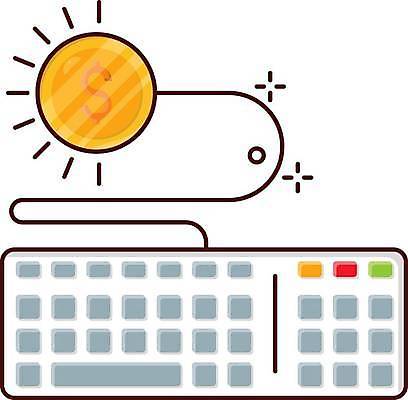 EPS 해외이미지 돈 일러스트 사람없음 금융 동전 키보드 해외일러스트 경제 재산 파일형식 벡터 이미지허브