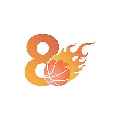 EPS 해외이미지 일러스트 농구 농구공 타이포그라피 사람없음 주황색 8 심볼 해외일러스트 문자 컬러 공 숫자 구기 파일형식 벡터 이미지허브