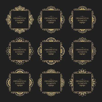 EPS 해외이미지 디자인 일러스트 프레임 사람없음 세트 사각형 빈티지 우아함 고딕 바로크 빅토리아 해외일러스트 도형 컨셉 파일형식 벡터 이미지허브