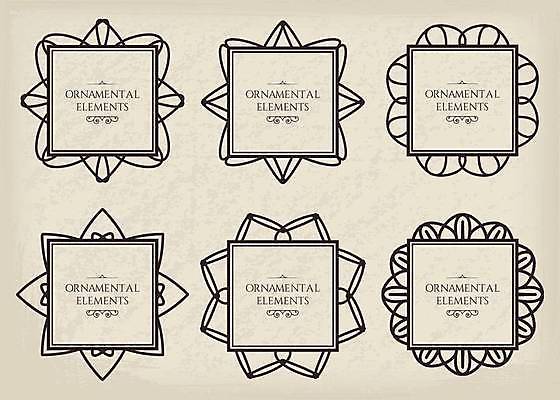 EPS 해외이미지 디자인 일러스트 프레임 사람없음 세트 사각형 빈티지 우아함 고딕 바로크 빅토리아 해외일러스트 도형 컨셉 파일형식 벡터 이미지허브