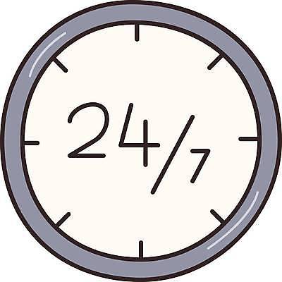 EPS 해외이미지 디자인 시계 일러스트 비즈니스 상점 정보 흰색 시간 업무 오픈 센터 고객 서비스 배지 부름 소매 온라인 고립 돌봄 사방 엘리먼트 지원 헬프 해외일러스트 컬러 모션 작업 도움 파일형식 벡터 이미지허브