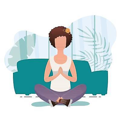 EPS 해외이미지 전신 우먼라이프 여자 일러스트 요가 휴식 건강 한명 성인 오 편안함 명상 가부좌 합장 성인여자한명만 해외일러스트 1 라이프스타일 웰빙 컨셉 사람 앉기 손짓 감각 여자한명만 성인여자만 파일형식 벡터 이미지허브