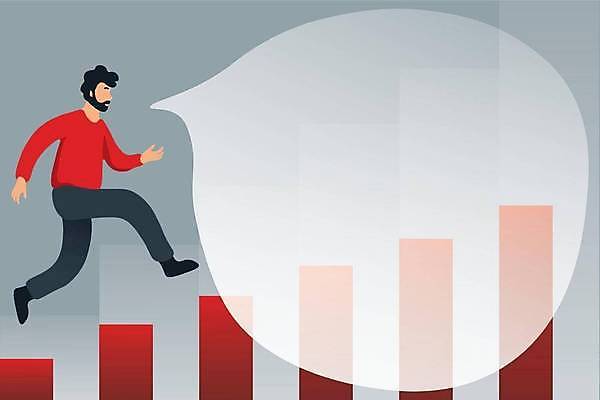 EPS 해외이미지 전신 남자 말풍선 일러스트 그래프 프레임 한명 성인 빨간색 달리기 계단 오르기 성인남자한명만 카피스페이스 해외일러스트 1 컬러 모션 사람 공백 남자한명만 성인남자만 파일형식 벡터 이미지허브