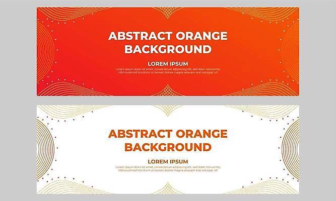 EPS 해외이미지 디자인 가로배너 백그라운드 일러스트 추상 프레임 사람없음 세트 주황색 해외일러스트 배너 컬러 무늬 가로 파일형식 벡터 이미지허브