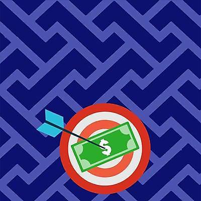 EPS 해외이미지 백그라운드 지폐 일러스트 화살 프레임 사람없음 과녁판 카피스페이스 해외일러스트 돈 공백 파일형식 벡터 이미지허브