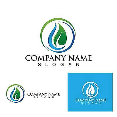 EPS 해외이미지 잎 일러스트 사람없음 초록색 파란색 에너지 물방울 원형 심볼 에코 해외일러스트 도형 식물 컬러 환경 파일형식 벡터 이미지허브