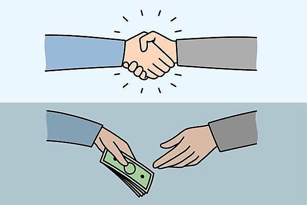 EPS 해외이미지 손 컨셉 지폐 돈 일러스트 비즈니스 협력 악수 신체부위 거래 돈다발 해외일러스트 사람 손짓 재산 파일형식 벡터 이미지허브