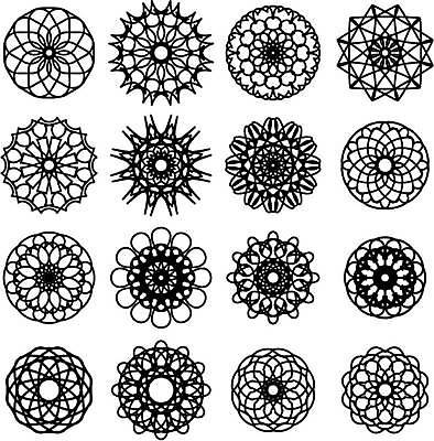 EPS 해외이미지 디자인 일러스트 추상 사람없음 세트 오리엔탈 심볼 만다라 해외일러스트 무늬 파일형식 벡터 이미지허브