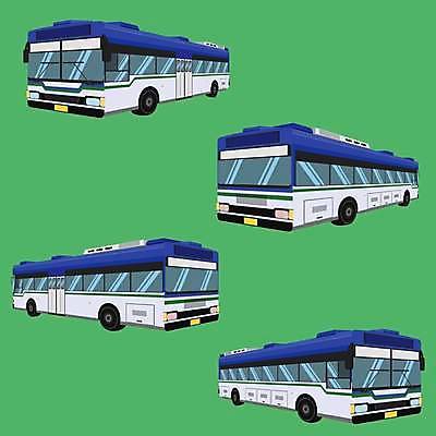 EPS 해외이미지 무료이미지 패턴 일러스트 버스 사람없음 초록색 파란색 해외일러스트 육상교통 컬러 무늬 대중교통 파일형식 벡터 무료콘텐츠 이미지허브