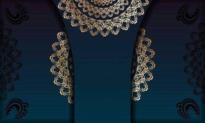 EPS 해외이미지 문양 디자인 백그라운드 일러스트 프레임 사람없음 금색 화려 고급 남색 카피스페이스 국경 해외일러스트 컬러 컨셉 공백 파일형식 벡터 이미지허브