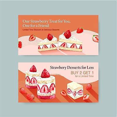 EPS 해외이미지 일러스트 사람없음 빨간색 달콤 조각케이크 크림 딸기케이크 해외일러스트 컬러 딸기 케이크 맛 파일형식 벡터 이미지허브