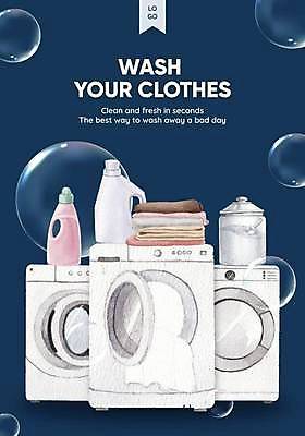 EPS 해외이미지 옷 포스터 일러스트 사람없음 빨래 남색 세제 세탁기 위생관리 빨래세제 해외일러스트 컬러 가사 관리 가전제품 파일형식 벡터 이미지허브