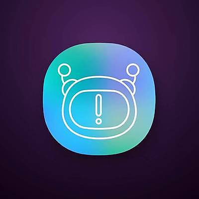 EPS 해외이미지 일러스트 사람없음 파란색 어플리케이션 스마트 로봇 그라데이션 채팅봇 해외일러스트 컬러 컨셉 파일형식 벡터 AI_인공지능 이미지허브