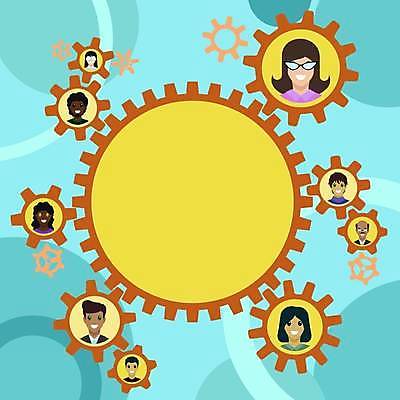 EPS 해외이미지 남자 백그라운드 일러스트 프레임 여러명 성인 톱니바퀴 성인만 카피스페이스 해외일러스트 다수 사람 공백 파일형식 벡터 이미지허브