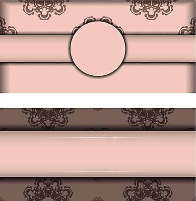 EPS 해외이미지 문양 분홍색 일러스트 프레임 사람없음 원형 화려 고급 빅토리아 카피스페이스 해외일러스트 도형 컬러 컨셉 공백 파일형식 벡터 이미지허브