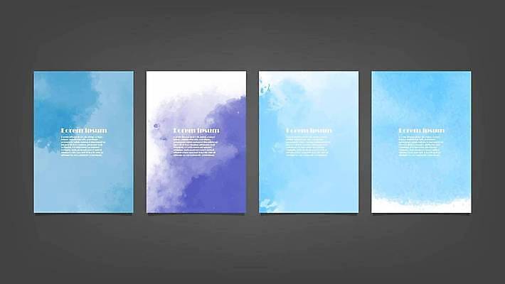 EPS 해외이미지 디자인 배너 하늘색 백그라운드 일러스트 추상 사람없음 세로 세트 해외일러스트 무늬 파란색 파일형식 벡터 이미지허브