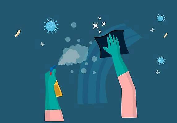 EPS 해외이미지 직업 손 장갑 일러스트 가정 탁자 표면 주택 직장 가면 안전 파란색 사무실 금속 주방 장비 알코올 직물 업무 플랫 바이러스 씻기 먼지떨이 청소 세제 책상 서비스 예방 냅킨 분무기 팔 고무 위생관리 정리함 화학물질 해외일러스트 잡화 컬러 가구 회사 비즈니스 재질 관리 건물 신체부위 청결 작업 화학 청소도구 파일형식 벡터 이미지허브