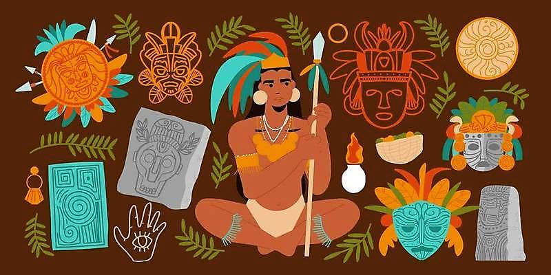 EPS 해외이미지 캐릭터 디자인 종교 문화 무기 컨셉 잎 일러스트 불 미술 사람 건물 장식 세트 달력 바위 의식 역사 플랫 큼 인도인 수집 심볼 오브젝트 피라미드 마야 선사시대 전사 부족 고립 숭배 아즈텍 잉카 해외일러스트 일러캐릭터 자연요소 외국인 식물 건축물 문화예술 동양인 돌_바위 크기 마야문명 랜드마크 파일형식 벡터 이미지허브