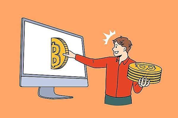 EPS 해외이미지 디자인 남자 컨셉 돈 일러스트 비즈니스 들기 성인 금융 경제 디지털 모니터 동전 주황색 비즈니스맨 투자 이익 획득 동전탑 투자자 성인남자한명만 가상화폐 해외일러스트 컬러 모션 사람 컴퓨터 쌓기 직장인 재산 남자한명만 성인남자만 파일형식 벡터 이미지허브