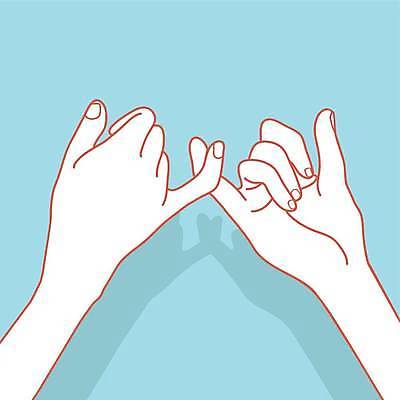 EPS 해외이미지 손 하늘색 일러스트 그림자 손짓 신체부위 라인아트 약속 새끼손가락 해외일러스트 선 모션 사람 파란색 파일형식 벡터 이미지허브