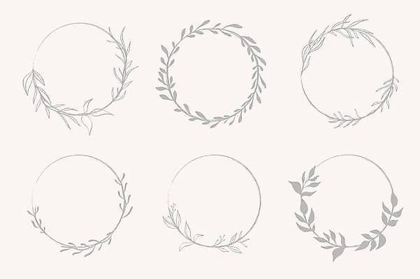 EPS 해외이미지 일러스트 프레임 사람없음 세트 원형 풀잎 카피스페이스 해외일러스트 도형 잎 공백 풀_식물 파일형식 벡터 이미지허브