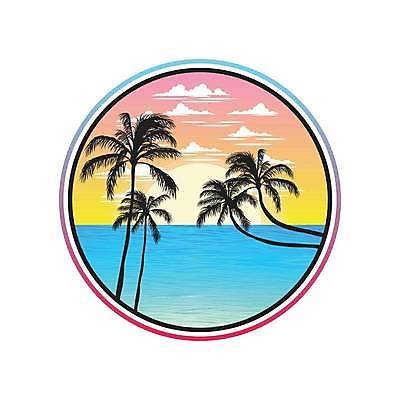 EPS 해외이미지 디자인 바다 일러스트 사람없음 여름 야자수 태양 원형 심볼 해외일러스트 자연요소 도형 나무 계절 파일형식 벡터 이미지허브