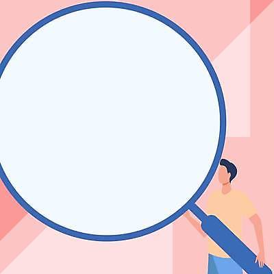 EPS 해외이미지 남자 백그라운드 일러스트 돋보기 프레임 한명 들기 상반신 성인 성인남자한명만 카피스페이스 해외일러스트 1 모션 사람 공백 남자한명만 성인남자만 파일형식 벡터 이미지허브