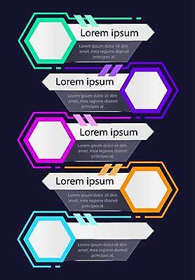 EPS 해외이미지 템플릿 디자인 인터넷 일러스트 비즈니스 텍스트 그래프 설명 그래픽 가로 컬러풀 숫자 자료 공백 블록 인포그래픽 흐름 정보 발표 계획 연결 보고서 옵션 레이아웃 심플 5 육각형 단계 진행 방법 엘리먼트 타임라인 카피스페이스 해외일러스트 도형 문자 컬러 컨셉 모션 파일형식 벡터 이미지허브