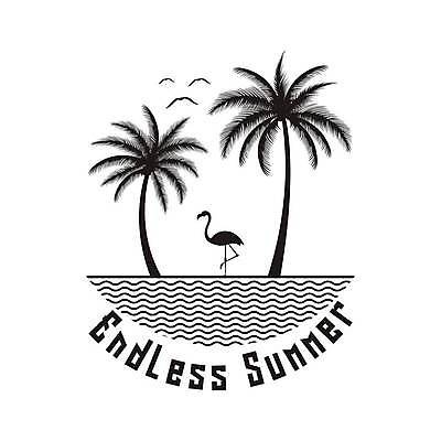 EPS 해외이미지 바다 라인일러스트 일러스트 조류 사람없음 여름 야자수 검은색 플라밍고 심볼 라인아트 해외일러스트 나무 동물 계절 선 컬러 파일형식 벡터 이미지허브