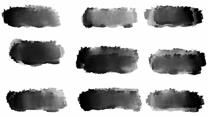 EPS 해외이미지 백그라운드 일러스트 붓터치 수채화 사람없음 세트 검은색 번짐 해외일러스트 컬러 파일형식 벡터 효과 이미지허브