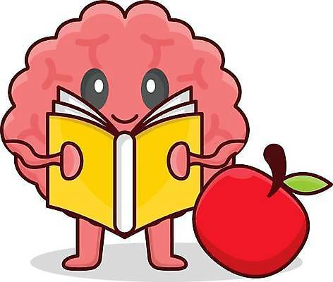 EPS 해외이미지 무료이미지 캐릭터 교육 일러스트 들기 사람없음 책 사과 뇌 해외일러스트 일러캐릭터 과일 모션 파일형식 벡터 무료콘텐츠 이미지허브