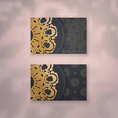 EPS 해외이미지 디자인 백그라운드 패턴 일러스트 명함 사람없음 세트 검은색 금색 고급 만다라 목업 해외일러스트 컬러 컨셉 무늬 파일형식 벡터 이미지허브