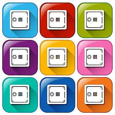 EPS 해외이미지 일러스트 버튼 사람없음 컬러풀 금고 해외일러스트 컬러 파일형식 벡터 이미지허브