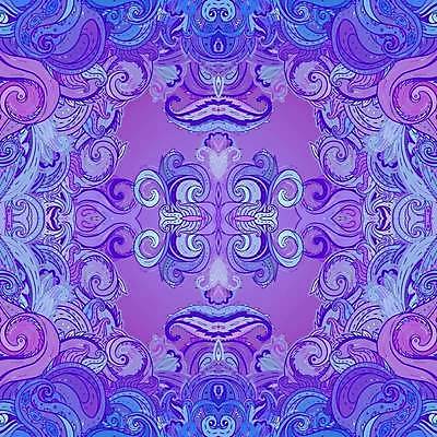 EPS 해외이미지 디자인 백그라운드 일러스트 미술 사람없음 보라색 화려 페이즐리 스타일 해외일러스트 컬러 컨셉 무늬 문화예술 파일형식 벡터 이미지허브