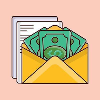 EPS 해외이미지 지폐 일러스트 편지봉투 사람없음 이메일 계산서 해외일러스트 돈 봉투 편지 파일형식 벡터 이미지허브