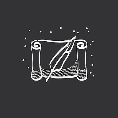 EPS 해외이미지 일러스트 사람없음 검은색 골동품 흰색 복고 깃털펜 양피지 해외일러스트 컬러 펜 파일형식 벡터 이미지허브