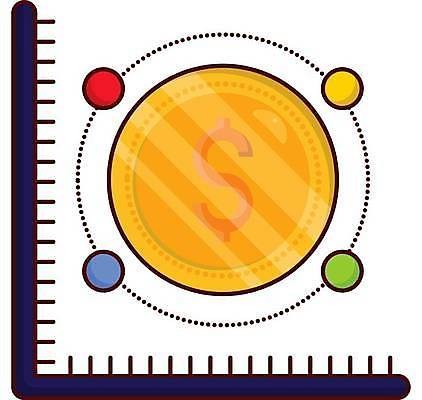 EPS 해외이미지 점선 일러스트 사람없음 동전 주식 투자 해외일러스트 선 돈 비즈니스 금융 파일형식 벡터 이미지허브