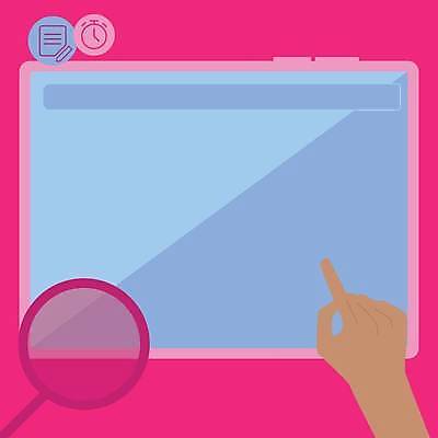 EPS 해외이미지 손 시계 일러스트 돋보기 프레임 신체부위 태블릿 사각형 가리킴 문서 카피스페이스 해외일러스트 도형 사람 손짓 전자제품 스마트기기 공백 파일형식 벡터 이미지허브