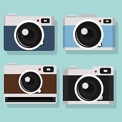 EPS 해외이미지 하늘색 일러스트 종류 사람없음 카메라 복고 폴라로이드 해외일러스트 파란색 전자제품 파일형식 벡터 이미지허브