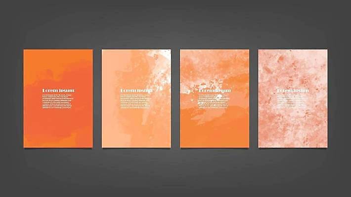 EPS 해외이미지 디자인 배너 백그라운드 일러스트 추상 사람없음 세로 세트 코랄 해외일러스트 컬러 무늬 파일형식 벡터 이미지허브