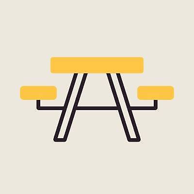 EPS 해외이미지 일러스트 탁자 사람없음 노란색 야외테이블 해외일러스트 컬러 가구 파일형식 벡터 이미지허브