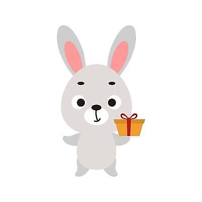 EPS 해외이미지 한마리 동물캐릭터 일러스트 들기 사람없음 선물상자 토끼 해외일러스트 일러캐릭터 동물 캐릭터 1 포유류 모션 선물 반려동물 상자 파일형식 벡터 이미지허브