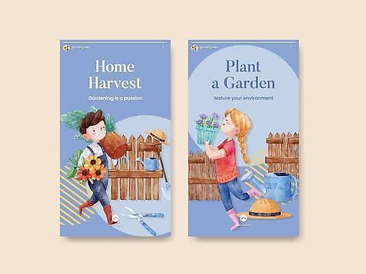 EPS 해외이미지 전신 여자 남자 꽃 화분 어린이 하늘색 일러스트 들기 소년 두명 세트 걷기 정원 눈감음 물뿌리개 삽 원예 밀짚모자 나무울타리 다리들기 소셜네트워크 소셜미디어 정원가위 어린이만 해외일러스트 식물 모자_잡화 모션 가위_도구 사람 취미 파란색 울타리 파일형식 벡터 이미지허브