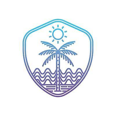 EPS 해외이미지 물결 바다 라인일러스트 일러스트 사람없음 여름 파란색 야자수 태양 심볼 라인아트 해외일러스트 자연요소 나무 계절 선 컬러 파일형식 벡터 이미지허브