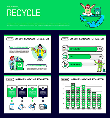 전신 여자 남자 지구 일러스트 그래프 서기 들기 앉기 소녀 소년 여러명 성인 초록색 쌓기 자연보호 그린캠페인 재활용 만세 인포그래픽 머그컵 쓰레기통 용기 캔 일회용 버리기 분리수거 따봉 분리수거함 순서 방법 일회용접시 테이크아웃컵 환경미화원 국내일러스트 우유갑 AI파일 직업 그릇 접시 어린이 캠페인 컬러 다수 모션 자연 사람 컵 우유 최고 보호 친환경 수거함 파일형식 벡터