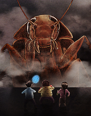 전신 PSD 여자 남자 중년 일러스트 가족 서기 들기 상반신 성인 세명 마주보기 경쟁 연기 해충 위험 작음 큼 무서움 싸움 전쟁 공포 고무장갑 살충제 바퀴벌레 몬스터 모기채 전기파리채 국내일러스트 감정 장갑 곤충 컨셉 관계 모션 사람 도구 벌레 크기 고무 파일형식