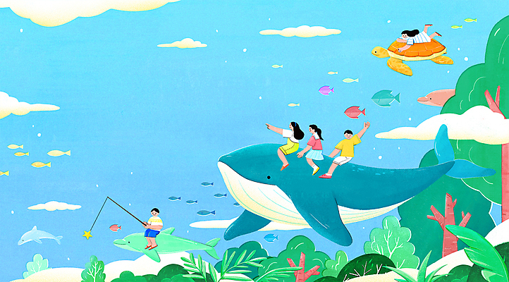 전신 PSD 나무 구름 여자 남자 별 어린이 엎드리기 하늘색 여러마리 일러스트 상상 동화 어류 들기 소녀 소년 여러명 여름 손들기 여름풍경 가리킴 낚싯대 승차 숲 고래 돌고래 손인사 바다거북 어린이만 물고기떼 국내일러스트 자연요소 식물 계절 다수 포유류 모션 사람 풍경 손짓 파란색 수중동물 인사 낚시용품 거북이 파일형식 여름_계절